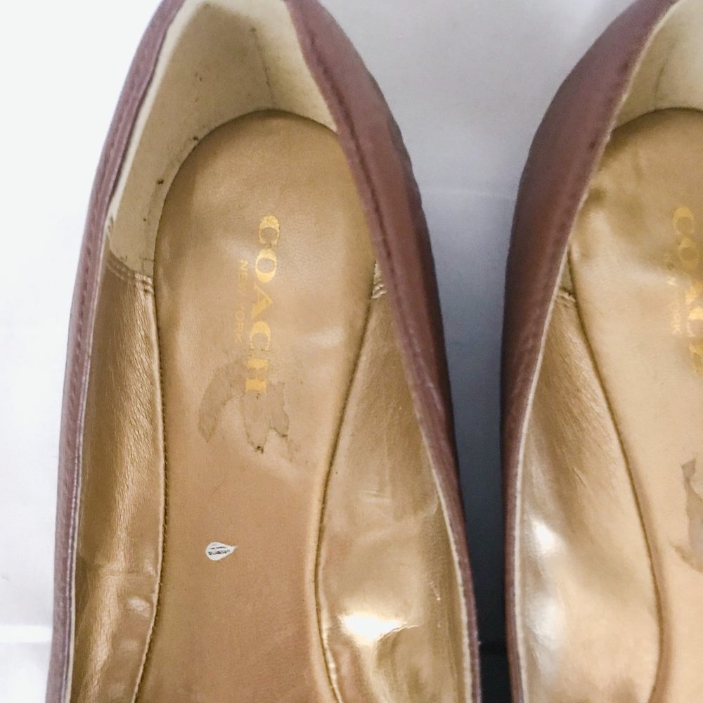 coach // brown leather buckle flats - Picture 3 of 5